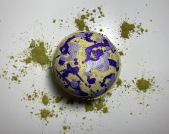 Lavender Matcha Green Tea Bath Bomb | Skin Safe | Vegan & Cruelty Free