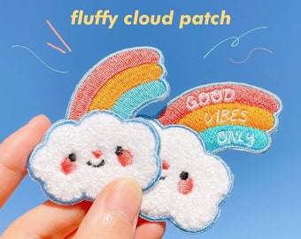 Fluffy Rainbow Cloud Iron-on Patch