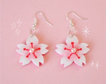 Sakura Pearl Clay Earrings