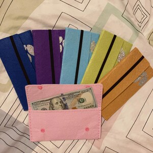 Cartera pequeña hecha a mano con láminas de tela de fieltro, cartera para mujer, cartera ligera