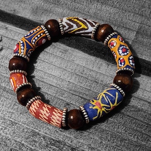 Krobo Bead Bracelet | Ghana Trade Bead Bracelet | Krobo Beads | Krobo Glass Beads Bracelet | Afrocentric Bracelet | African Trade Beads