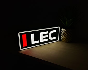 Charles Leclerc (Ferrari F1) Name Abbreviation with LED Lighting, Formula 1, F1 Racing