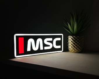 Michael Schumacher (Ferrari F1) Name Abbreviation with LED Lighting, Formula 1, F1 Racing