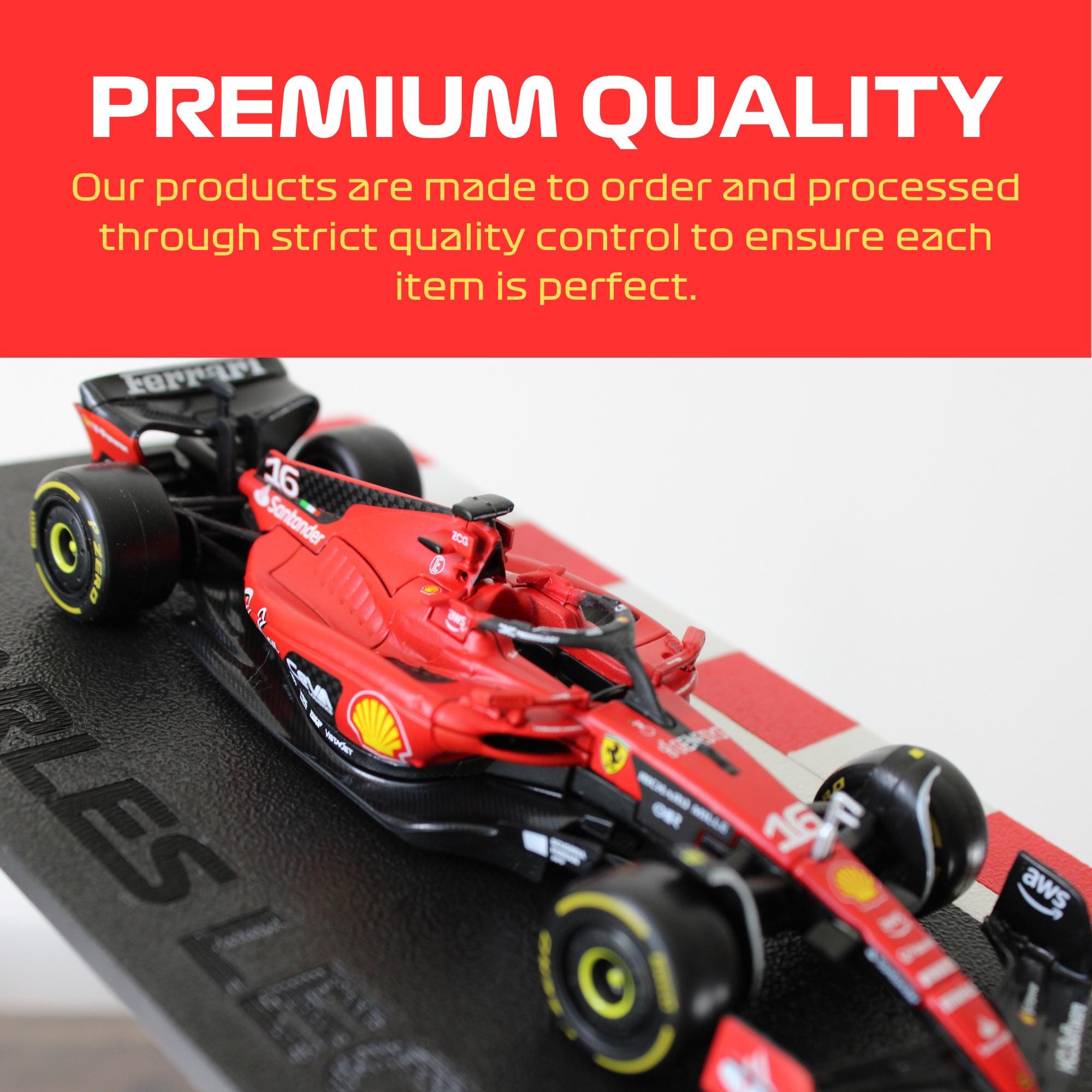 Charles Leclerc F1 1:43 Ferrari Diecast Model Car on Elegant