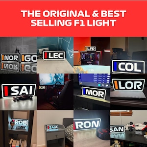 Oscar Piastri (Mclaren F1) Name Abbreviation F1 Light with LED Lighting, Formula 1, F1 Racing image 5