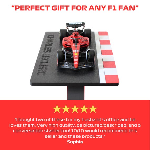 Charles Leclerc F1 1:43 Ferrari Diecast Model Car on Elegant
