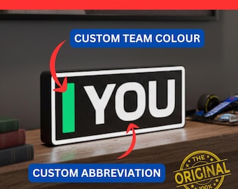 Personalized Formula 1 Name Abbreviation F1 Light with LED Lighting, F1 Racing, F1 Gift