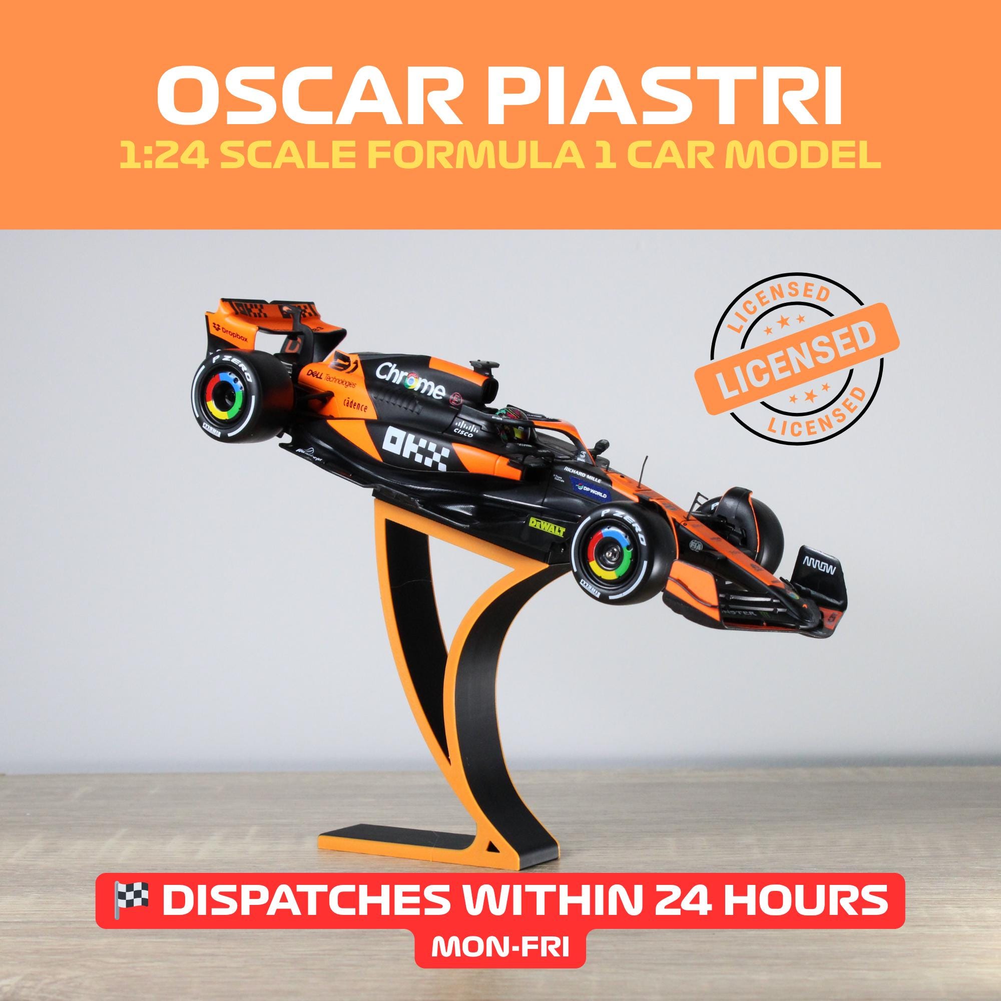 オスカー・ピアストリ F1 1:24 マクラーレン ダイキャストモデルカー