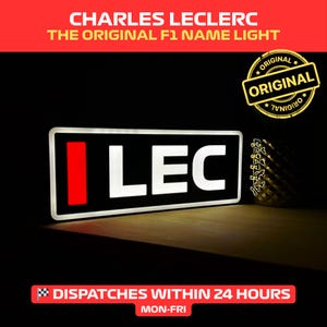 Charles Leclerc (Ferrari F1) Name Abbreviation F1 Light with LED Lighting, Formula 1, F1 Racing