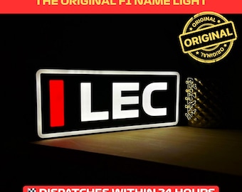 Charles Leclerc (Ferrari F1) Name Abbreviation F1 Light with LED Lighting, Formula 1, F1 Racing