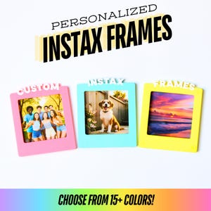Personalized Magnetic Instax Frames - Custom Fridge Magnet Frames for Instax Photos - Pack of 4