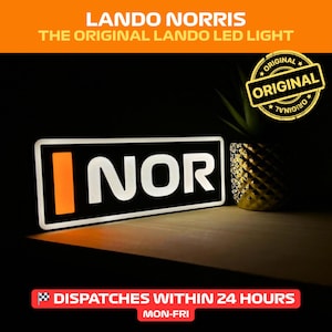 Lando Norris (Mclaren F1) Name Abbreviation F1 Light with LED Lighting, Formula 1, F1 Racing
