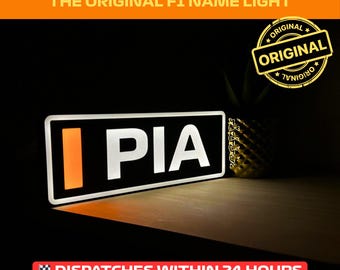Oscar Piastri (Mclaren F1) Name Abbreviation F1 Light with LED Lighting, Formula 1, F1 Racing