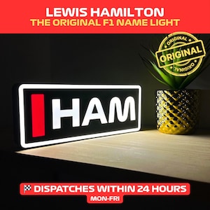 Lewis Hamilton (Ferrari F1) Name Abbreviation F1 Light with LED Lighting, Formula 1, F1 Racing