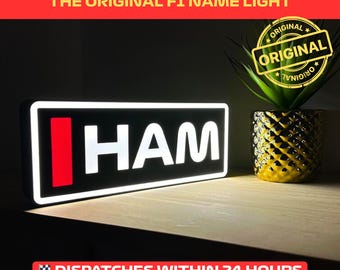 Lewis Hamilton (Ferrari F1) Name Abbreviation F1 Light with LED Lighting, Formula 1, F1 Racing