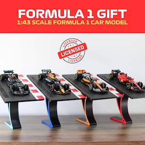 F1 Gift, Formula 1 1:43 Diecast Model Car on Elegant Track Display Stand