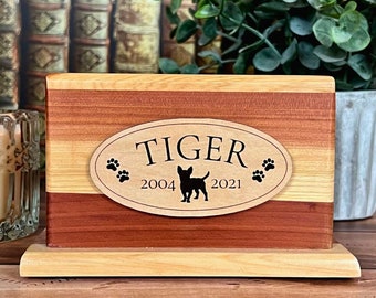 Plaque for Dog Urn (No Urn Included), Personalized with breed, name and dates, Available in all breeds