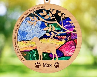 Dog Memorial Suncatcher, Personalized Pet Loss Gift, Personalized with Custom Breed, Name and Date