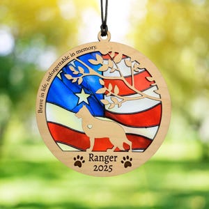 Personalized Dog Memorial Suncatcher, Custom Breed, Name & Date