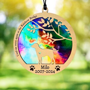Personalized Dog Memorial Suncatcher: Rainbow Bridge Pet Loss Gift - Etsy