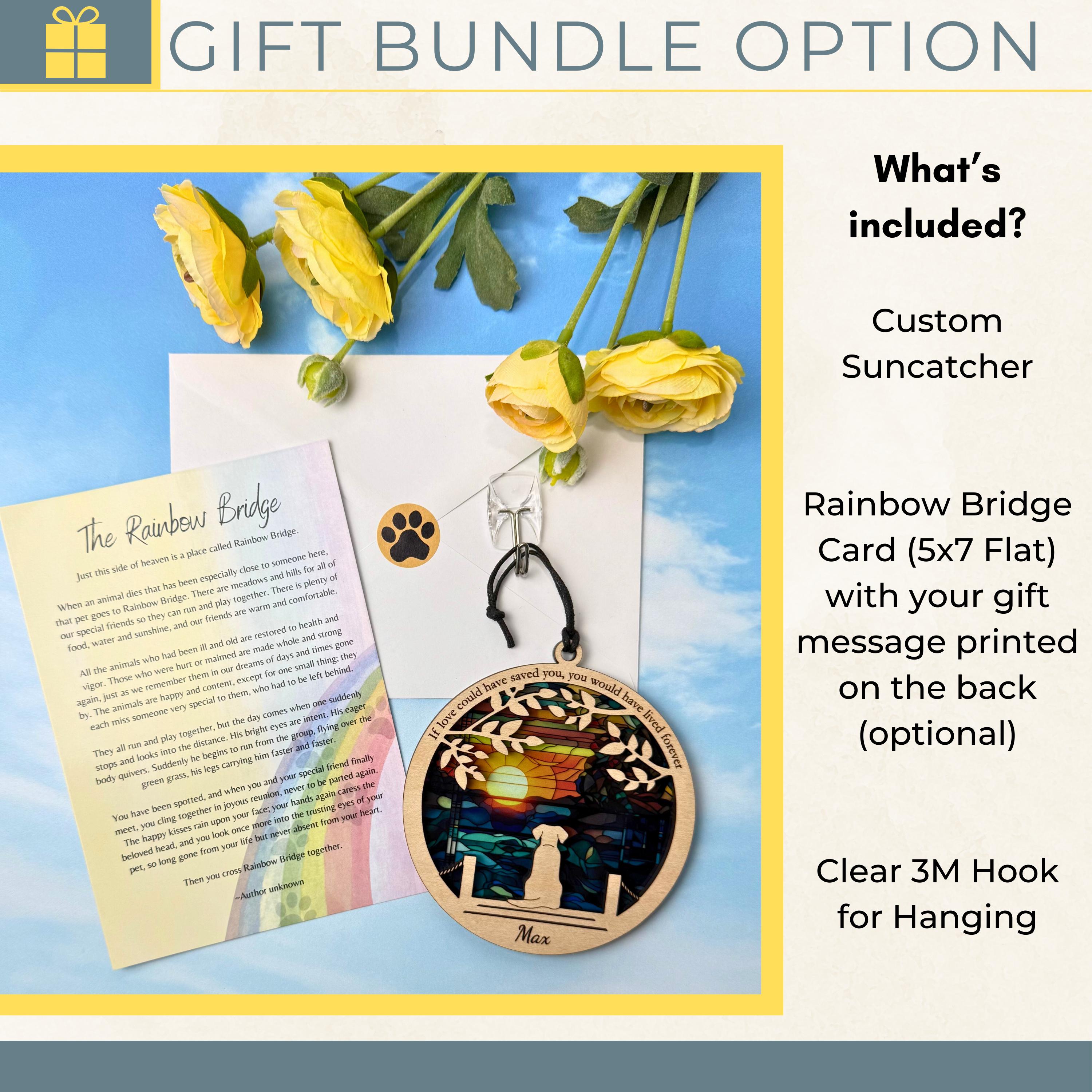 Custom Dog Memorial Suncatcher: Rainbow Bridge Pet Loss Gift - Etsy