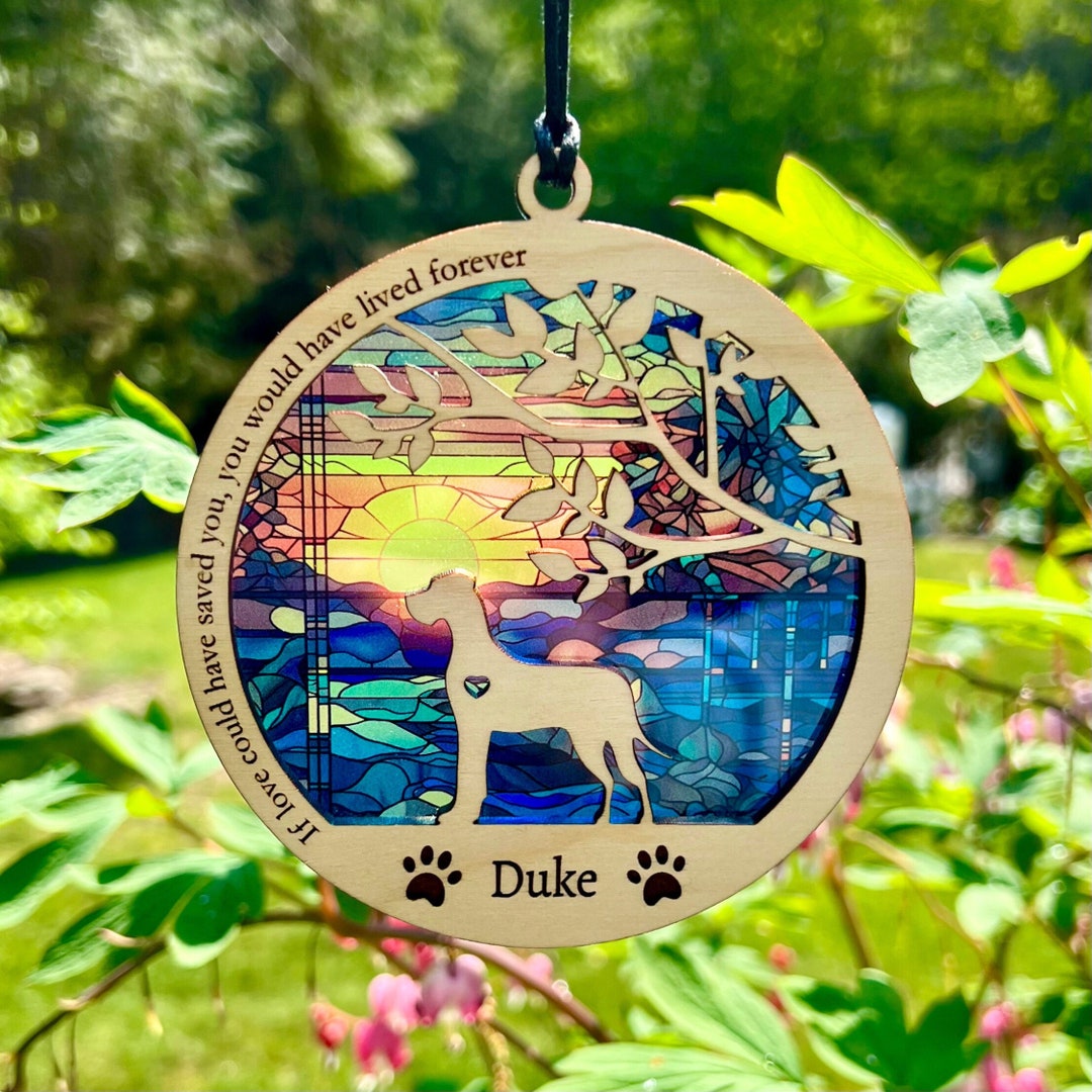 NEW Dog Memorial Suncatcher Personalized With Dog Breed Etsy