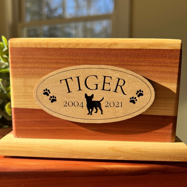 Plaque for Dog Urn (No Urn Included), Personalized with breed, name and dates