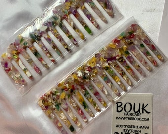 Recycled Plastic Hair Set | Patterned Wide Tooth Tortoiseshell Hair Comb