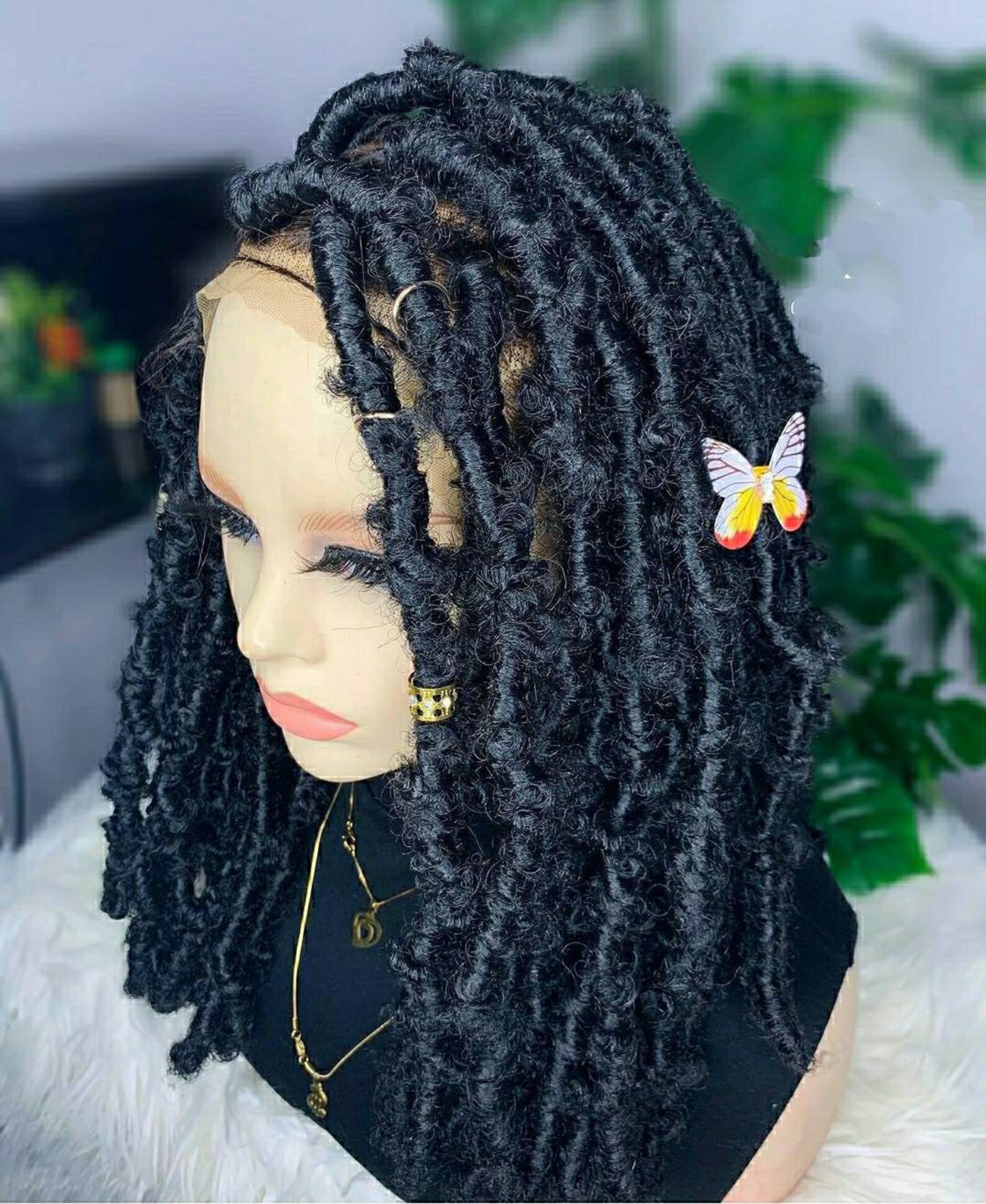 Butterfly locs wig full lace wig lace front wig faux locks Etsy