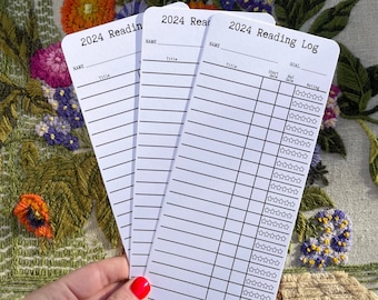 2024 Library Card Bookmark,2024 Reading Tracker, 3 Pack Bookmark, Vintage Library Card Bookmark, Book Tracker, Reading LogLibrarian Core