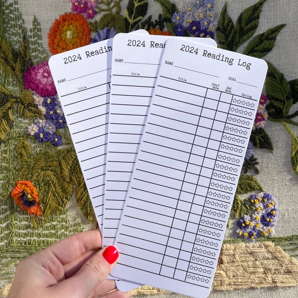 2024 Library Card Bookmark,2024 Reading Tracker, 3 Pack Bookmark, Vintage Library Card Bookmark, Book Tracker, Reading Log