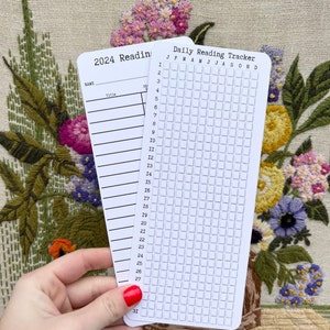 2024 Daily Reading Tracker, Library Card Bookmark, 3 Pack Bookmark, Vintage Library Card Bookmark, Book Tracker, Reading LogLibrarian Core