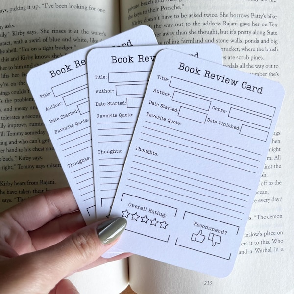 Book Review Notes, Book Club Review Card, Book Club KitLibrarian Core