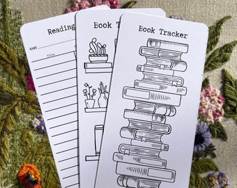 Library Card Bookmark,Reading List Bookmark, 3 Pack Bookmark, Vintage Library Bookmark, Book Tracker, Reading Log