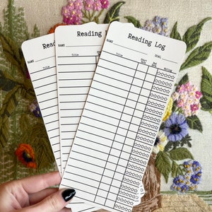 Library Card Bookmark,Reading List Bookmark, 3 Pack Bookmark, Vintage Library Bookmark, Book Tracker, Reading Log