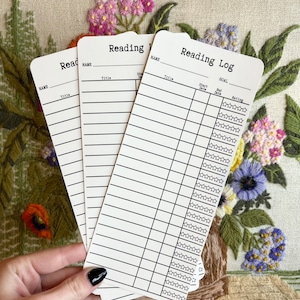 Reading Log, Library Card Bookmark, Reading log Bookmark, Book Tracker, Reading List, Librarian Core, Progress Tracker, Library Card