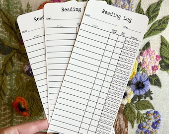 Library Card Bookmark,Reading List Bookmark, 3 Pack Bookmark, Vintage Library Bookmark, Book Tracker, Reading Log