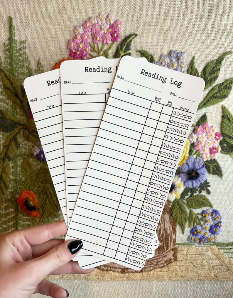 Reading Log Bookmark Reading List Book Tracker Library - Etsy