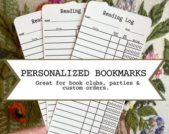 Book Lover Gift Set, Custom bookmark,Gift Set Reading Log Bookmark,Library Card Bookmark, Personalized Bookmark , Librarian Core
