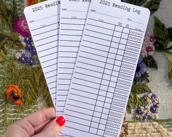 Reading Log, Library Card Bookmark, Reading log Bookmark,2025 Book Tracker, Reading List, Librarian Core, Progress Tracker, Library Card