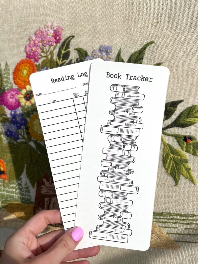 Library Card Bookmark, Reading List Bookmark, Vintage Library Bookmark,Book Tracker, Reading Log, Reading Challenge image 1