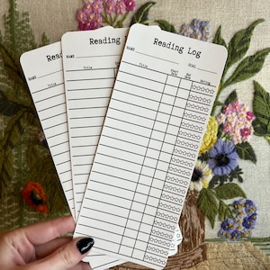 Library Card Bookmark, Reading List Bookmark, Vintage Library Bookmark,Book Tracker, Reading Log, Reading Challenge image 4