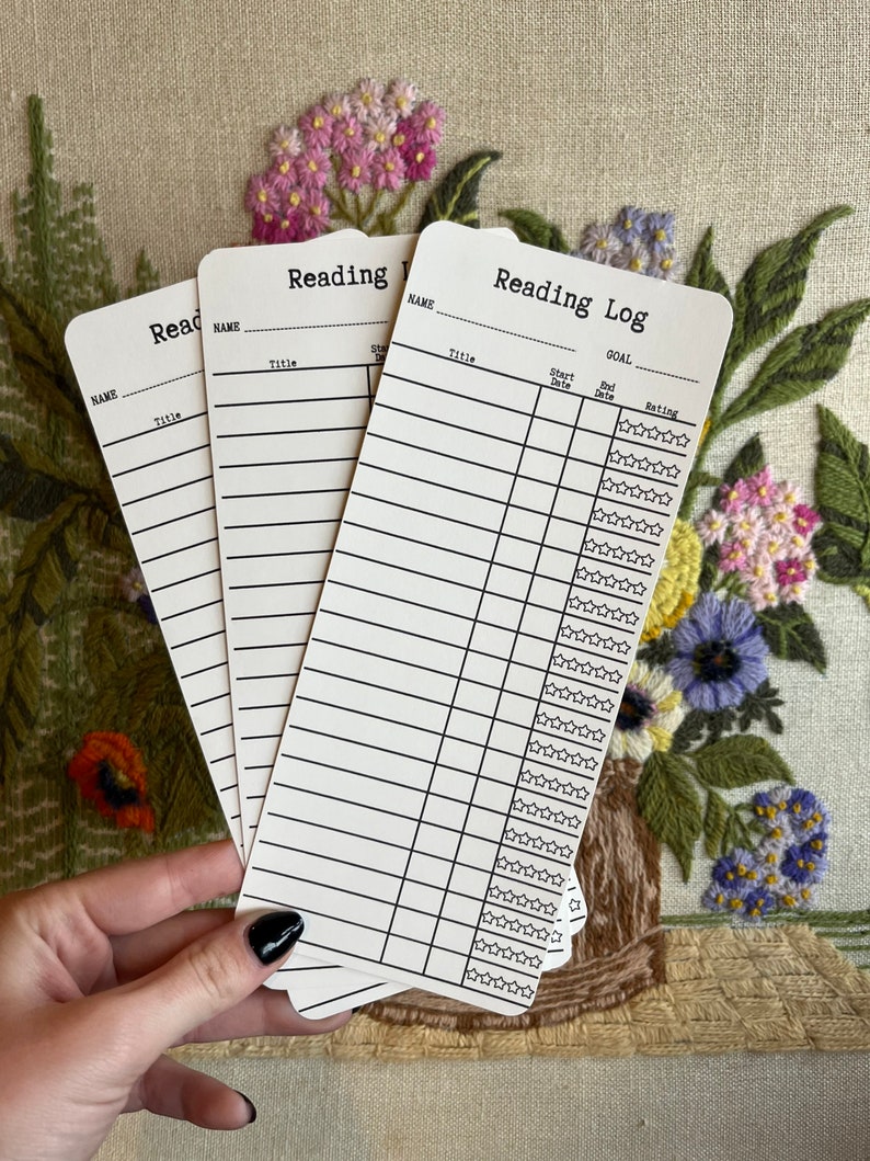 Library Card Bookmark, Reading List Bookmark, Vintage Library Bookmark,Book Tracker, Reading Log, Reading Challenge image 4