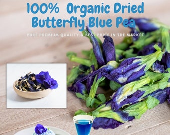 100%  Organic Dried Butterfly Blue Pea  Clitoria Ternatea Healthy Tea 100g