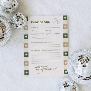 Vintage-inspirierte Boho Weihnachtsmann Brief Vorlage: Druckbares Urlaubsandenken für die Weihnachtswünsche von Kindern