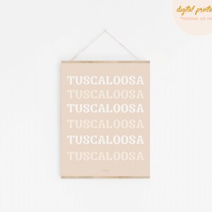 DIGITAL Tuscaloosa | Bama | University of Alabama |  College Print Minimalist Illustration Dorm Decor