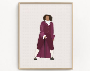 Hamilton Musical Lafayette Broadway Wall Art Print  Gift For Her