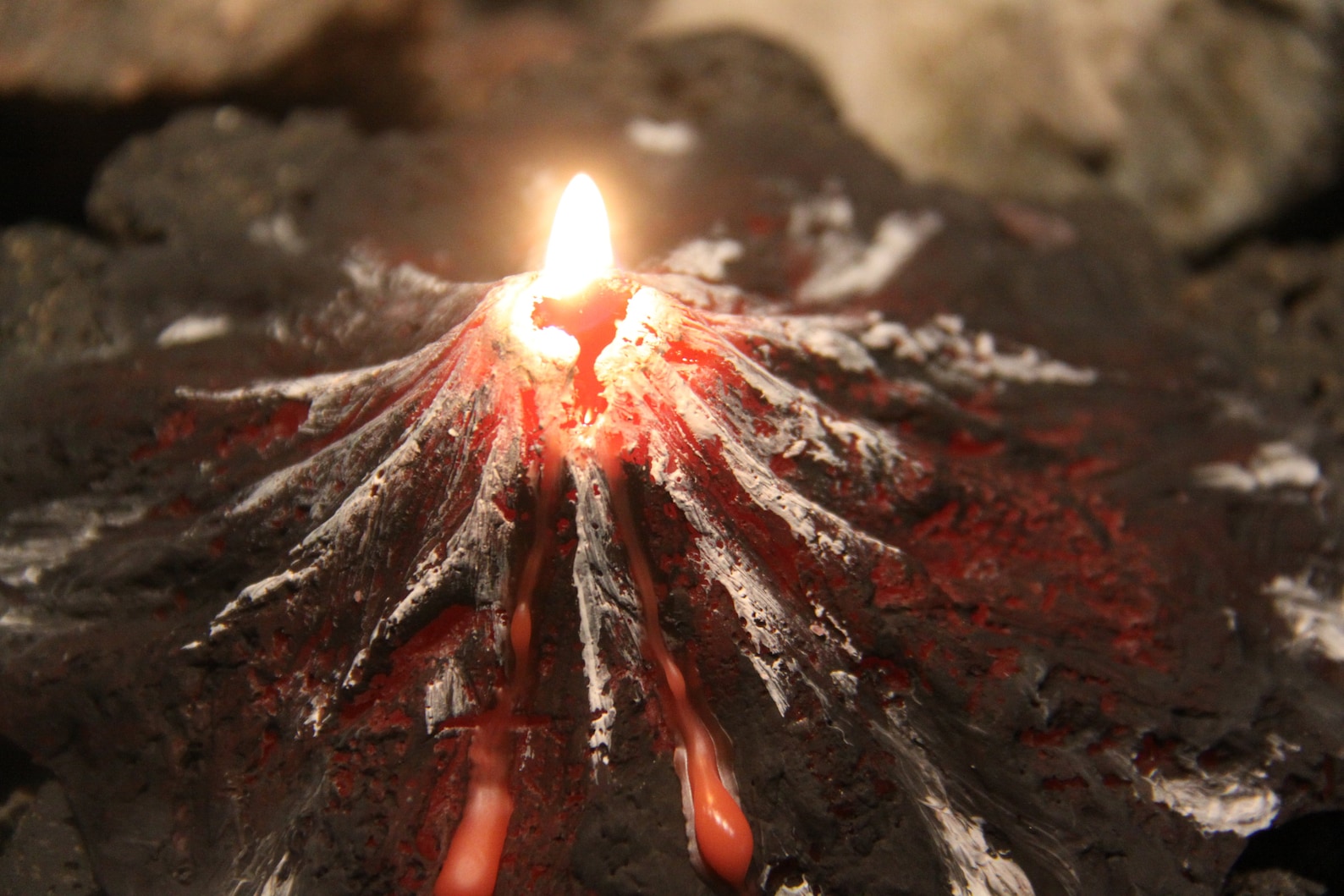 Halloween Volcano Candle Organic Beeswax Carved Candle Etsy