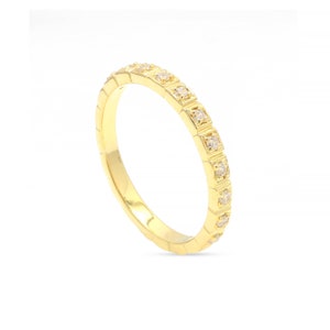 14k Gold Diamond Ring, Diamond Wedding Ring, Full Eternity Band Ring, Diamond Engagement Ring, Minimalist Diamond Ring, Diamond Gold Ring