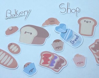 14 Bakery Bread Shop Stickers